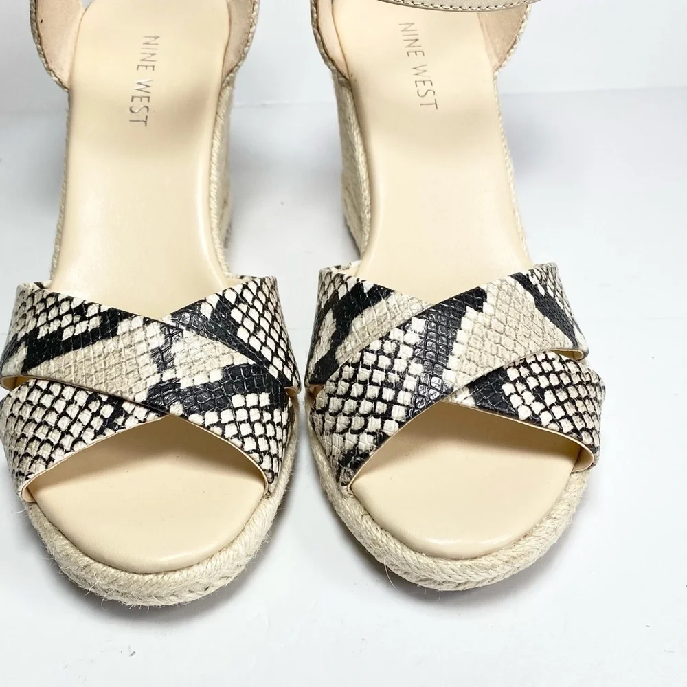 Nine West‎ JoyDyn8 Espadrille Sandals Snake Prints